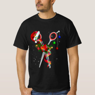 Schere Haarstylist Weihnachtsmann Weihnachtsmann C T-Shirt