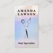 Schere | Hintergrund des iridescent Foil Shine Visitenkarte (Vorderseite)