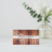 Schere | Holzkappen Visitenkarte (Stehend Vorderseite)