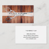 Schere | Holzkappen Visitenkarte (Vorne/Hinten)