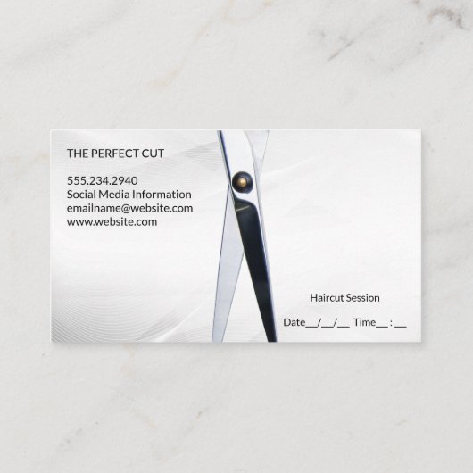 Schere | Holzrahmen Visitenkarte (Rückseite)