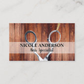 Schere | Holzrahmen Visitenkarte (Vorderseite)