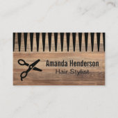 Schere | Kamm | Holz Visitenkarte (Vorderseite)