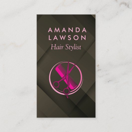 Schere Kamm Logo | Friseur Visitenkarte (Vorderseite)