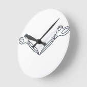 Schere-Kontur Runde Wanduhr (Winkel)