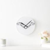 Schere-Kontur Runde Wanduhr (Zuhause)