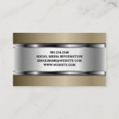 Schere | Metallischer Hintergrund Visitenkarte (Rückseite)