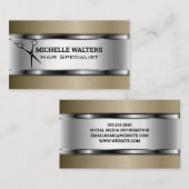 Schere | Metallischer Hintergrund Visitenkarte (Vorne/Hinten)