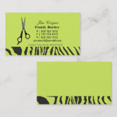 Schere mit Barber Sharp Zebra Streifen Muster Visitenkarte (Vorne/Hinten)