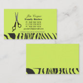 Schere mit Barber Sharp Zebra Streifen Muster Visitenkarte (Vorne/Hinten)