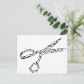 Schere mit Haarschnitten Postkarte (Stehend Vorderseite)