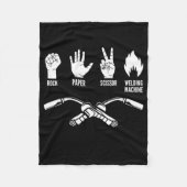 Schere mit Rock Paper Schere Schweissen Maching We Fleecedecke (Vorderseite)