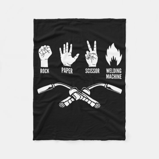Schere mit Rock Paper Schere Schweissen Maching We Fleecedecke (Vorderseite)