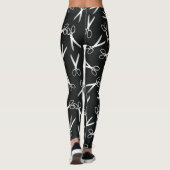 Schere Muster Silver & Black Leggings (Rückseite)