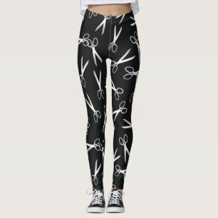 Schere Muster Silver & Black Leggings