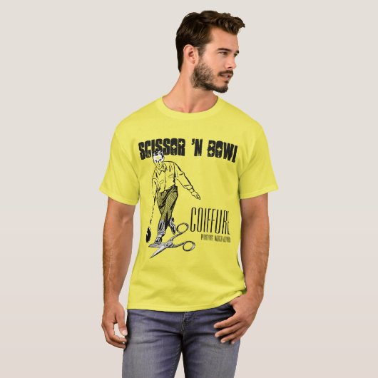 Schere 'n Bowl Coiffure. Goldausgabe. T-Shirt (Vorne ganz)