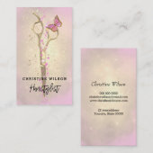 Schere rosa Schmetterling Visitenkarte (Vorne/Hinten)