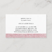 Schere Rose Gold Rosa Sparkle Visitenkarte (Rückseite)