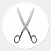 Schere Runder Aufkleber (Vorderseite)