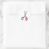 Schere Runder Aufkleber (Tasche)