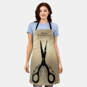 Schere Schneiden Haar Stylistin Glitzer Goldbarren Schürze (Getragen)