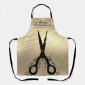 Schere Schneiden Haar Stylistin Glitzer Goldbarren Schürze (Vorderseite)