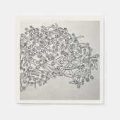Schere schwarz-weiße Serviette (Vorderseite)