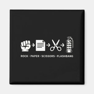 Schere, Stein, Papier, Blendgranate Gamer Humor Ga Magnet