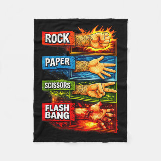 Schere, Stein, Papier, Blendgranate Gamer Meme Fleecedecke