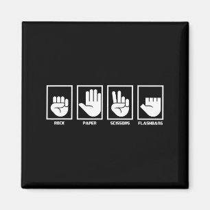 Schere, Stein, Papier, Blendgranate lustiges Meme- Magnet