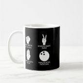 Schere, Stein, Papier Bowling schlägt alles Bowle Kaffeetasse (Links)