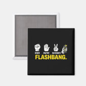 Schere, Stein, Papier, Flashbang-Gamer-Meme für Fa Magnet (Vorderseite/Rückseite)