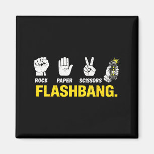 Schere, Stein, Papier, Flashbang-Gamer-Meme für Fa Magnet