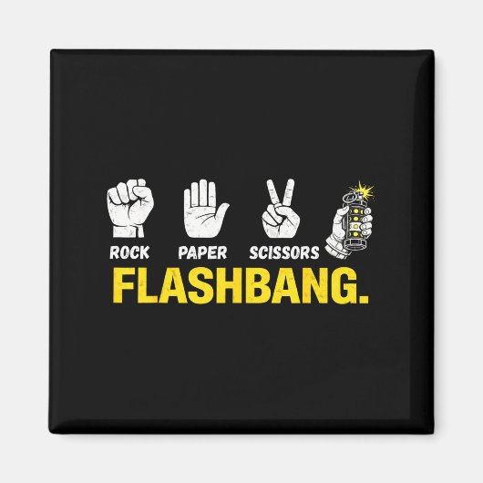 Schere, Stein, Papier, Flashbang-Gamer-Meme für Fa Magnet (Vorne)