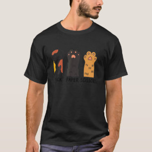 Schere, Stein, Papier Hand Spiel Lustig Süße Pfote T-Shirt