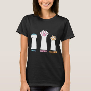Schere Stein Papier Hand Spiel Süße Pfote Lustige T-Shirt