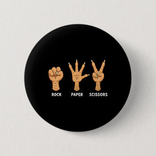 Schere, Stein, Papier Handspiel Vogelklaue Lustig Button