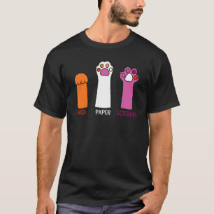 Schere Stein Papier Katzenpfoten Süße Lesbische Pr T-Shirt