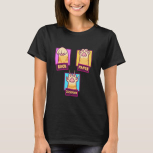 Schere, Stein, Papier, Katzenpfoten T-Shirt Hand S