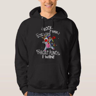 Schere Stein Papier Kehlenschlag Ich gewinne Einho Hoodie
