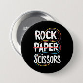 Schere, Stein, Papier Lesbisch Lustig Schwule Prid Button (Vorne & Hinten)
