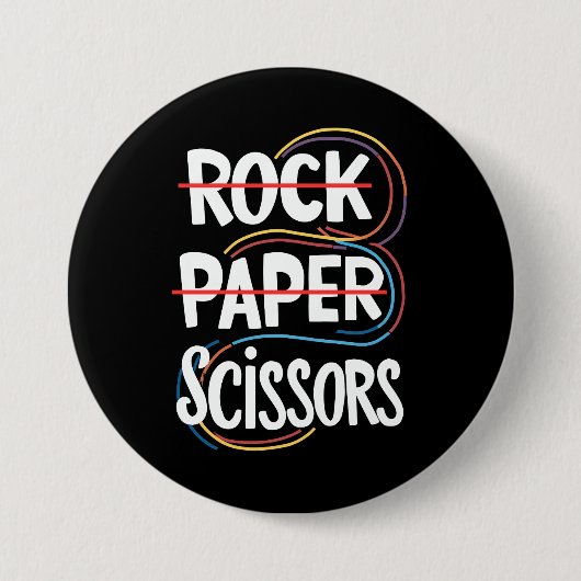 Schere, Stein, Papier Lesbisch Lustig Schwule Prid Button (Vorderseite)