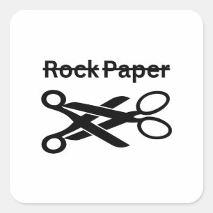 Schere Stein Papier Lustiges Lesben Thema Quadratischer Aufkleber