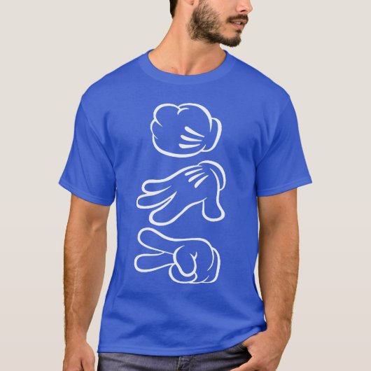 Schere, Stein, Papier Mickey Maus Hand Freund T-Shirt (Vorderseite)