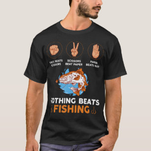 Schere, Stein, Papier - Nichts schlägt Angeln T-Shirt