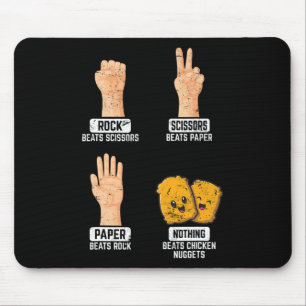 Schere, Stein, Papier Nichts schlägt Chicken Nugge Mousepad