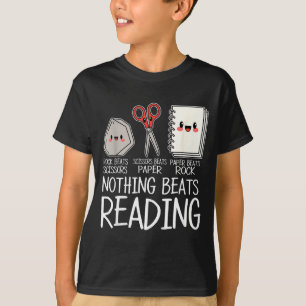 Schere, Stein, Papier nichts schlägt das Lesen ein T-Shirt