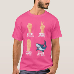 Schere, Stein, Papier Nichts schlägt Haie Lustig S T-Shirt