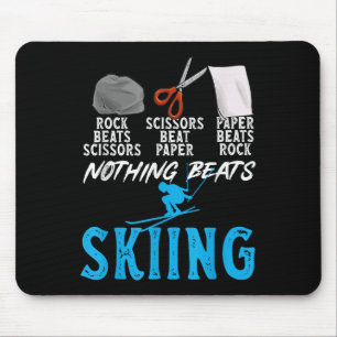 Schere Stein Papier Nichts schlägt Skifahren _1  Mousepad