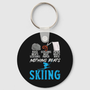 Schere, Stein, Papier Nichts schlägt Skifahren 1 Schlüsselanhänger